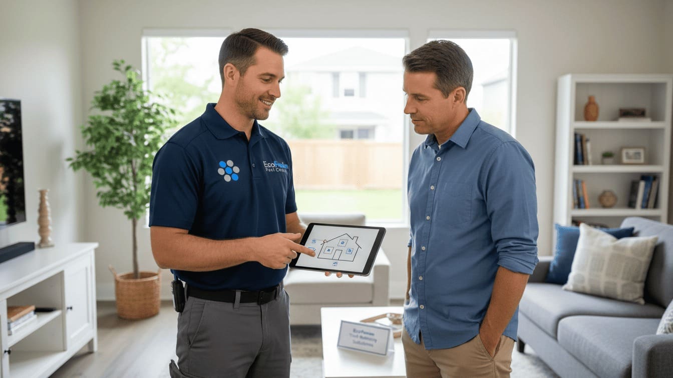 exterminator and homeowner consultation, NJ